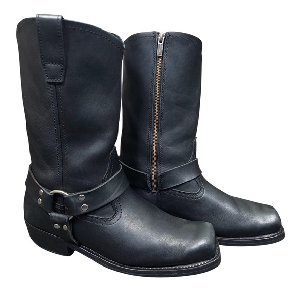 Cody James CJ9995Z Mens Black Soft Leather Sz 13 Harness Biker Motorcycle Boots